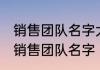 销售团队名字大全要霸气 霸气的销售销售团队名字