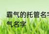 霸气的托管名字大全集 关于托管的霸气名字
