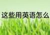 这些用英语怎么读 这些英语怎么读音