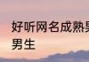 好听网名成熟男生 个性好听网名成熟男生