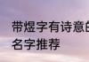 带煜字有诗意的名字 带煜字有诗意的名字推荐