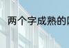 两个字成熟的网名 好听成熟的网名