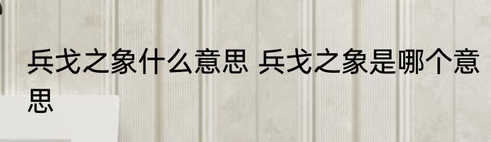兵戈之象什么意思 兵戈之象是哪个意思
