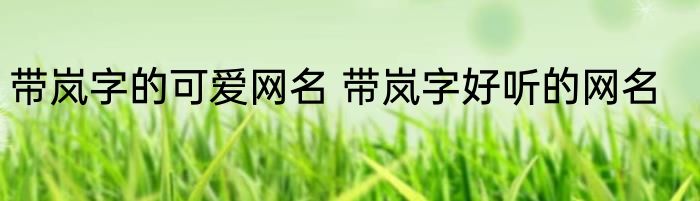 带岚字的可爱网名 带岚字好听的网名