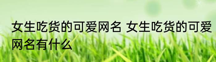 女生吃货的可爱网名 女生吃货的可爱网名有什么