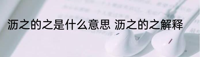 沥之的之是什么意思 沥之的之解释