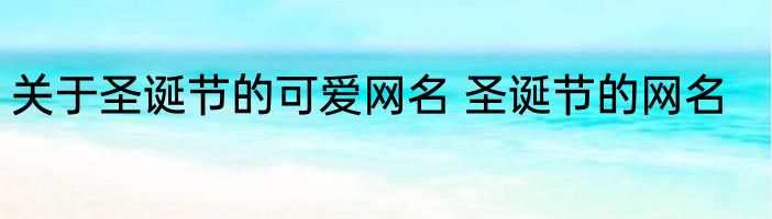 关于圣诞节的可爱网名 圣诞节的网名