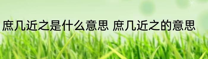 庶几近之是什么意思 庶几近之的意思