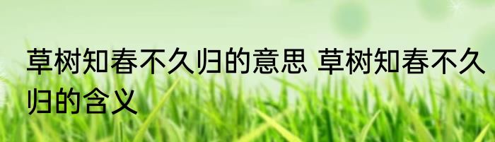 草树知春不久归的意思 草树知春不久归的含义