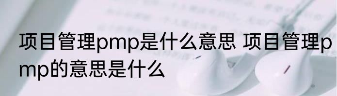 项目管理pmp是什么意思 项目管理pmp的意思是什么