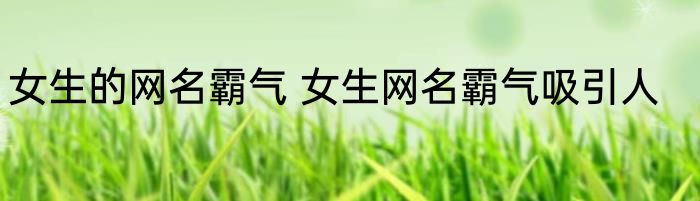 女生的网名霸气 女生网名霸气吸引人