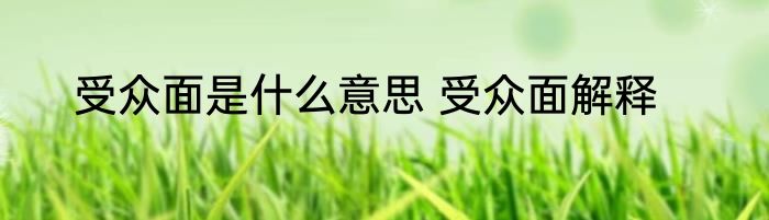 受众面是什么意思 受众面解释