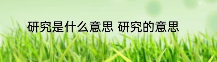 研究是什么意思 研究的意思