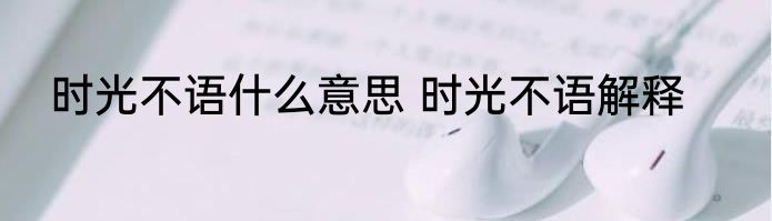 时光不语什么意思 时光不语解释