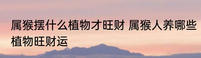 属猴摆什么植物才旺财 属猴人养哪些植物旺财运