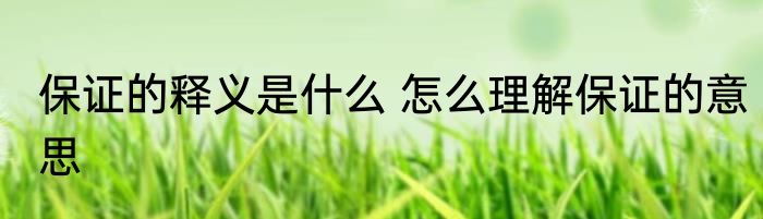保证的释义是什么 怎么理解保证的意思