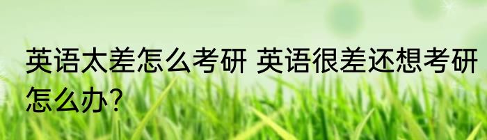 英语太差怎么考研 英语很差还想考研怎么办?