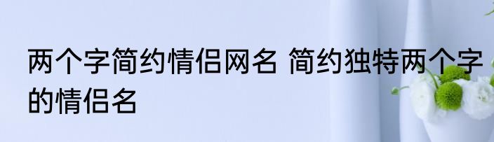 两个字简约情侣网名 简约独特两个字的情侣名