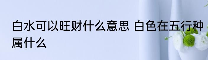 白水可以旺财什么意思 白色在五行种属什么