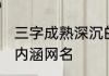 三字成熟深沉的网名大全 成熟有深度内涵网名