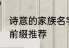 诗意的家族名字前缀 诗意的家族名字前缀推荐