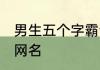 男生五个字霸气网名 比较好听的男生网名