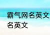 霸气网名英文加中文 好听帅气霸气网名英文