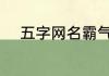五字网名霸气 霸气又超拽的网名