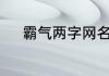 霸气两字网名 2个字霸气游戏名