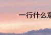 一行什么意思 一行的解释