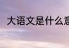 大语文是什么意思 大语文是啥意思