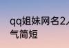 qq姐妹网名2人霸气 姐妹网名一对霸气简短