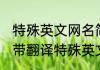 特殊英文网名简约高级 简短好听霸气带翻译特殊英文网名