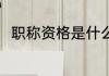 职称资格是什么意思 职称资格解释