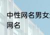 中性网名男女通用简约 有气质的中性网名