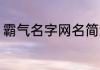 霸气名字网名简约 简约霸气名字推荐