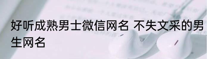 好听成熟男士微信网名 不失文采的男生网名