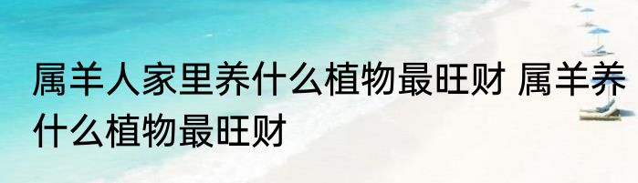 属羊人家里养什么植物最旺财 属羊养什么植物最旺财