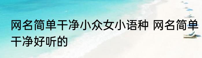 网名简单干净小众女小语种 网名简单干净好听的