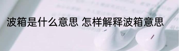 波箱是什么意思 怎样解释波箱意思