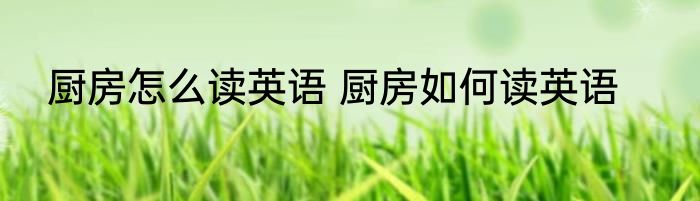 厨房怎么读英语 厨房如何读英语