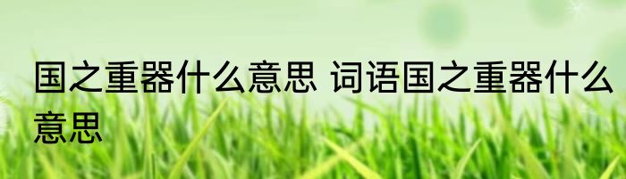 国之重器什么意思 词语国之重器什么意思
