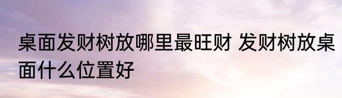 桌面发财树放哪里最旺财 发财树放桌面什么位置好