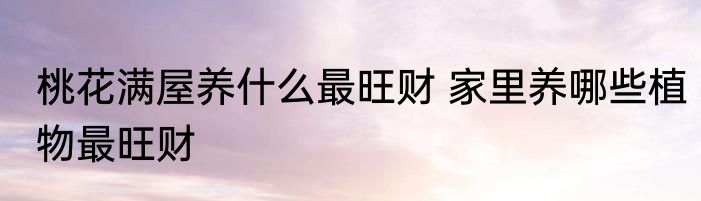 桃花满屋养什么最旺财 家里养哪些植物最旺财