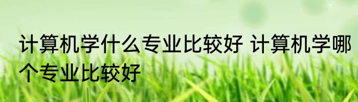 计算机学什么专业比较好 计算机学哪个专业比较好