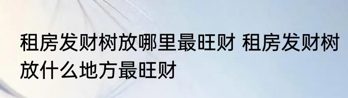 租房发财树放哪里最旺财 租房发财树放什么地方最旺财