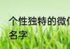 个性独特的微信名字 张扬独特的微信名字