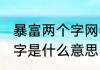 暴富两个字网名的意思 暴富网名两个字是什么意思