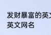 发财暴富的英文网名 关于发财暴富的英文网名