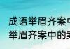 成语举眉齐案中的案指的是 怎么理解举眉齐案中的案的意思